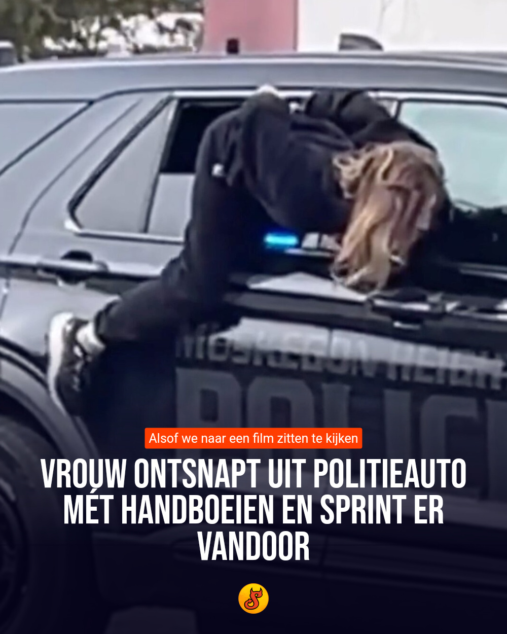 Vrouw ontsnapt uit politieauto mét handboeien en sprint er vandoor