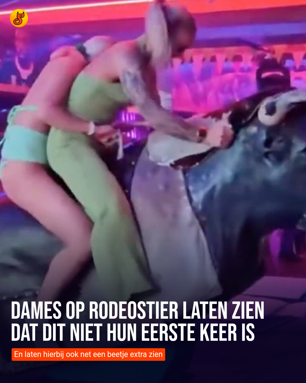 Dames op rodeostier laten zien dat dit niet hun eerste keer is