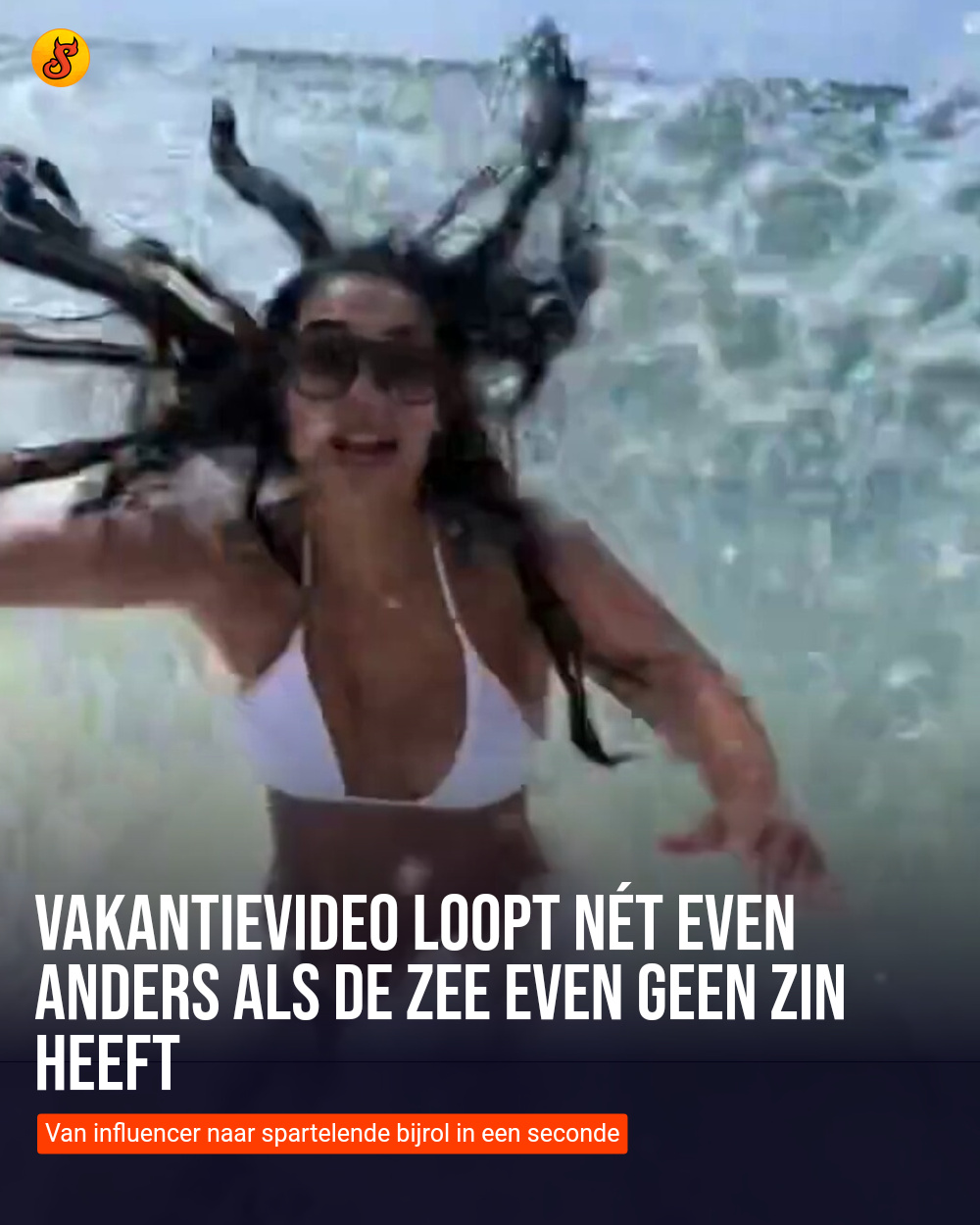 Vakantievideo loopt nét even anders als de zee even geen zin heeft