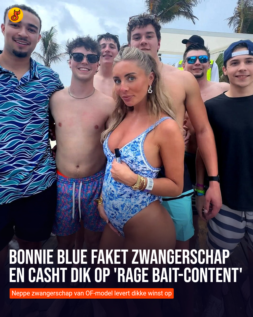 Bonnie Blue faket zwangerschap en casht dik op 'rage bait-content'