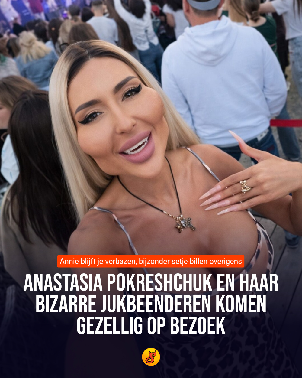 Anastasia Pokreshchuk en haar bizarre jukbeenderen komen gezellig op bezoek