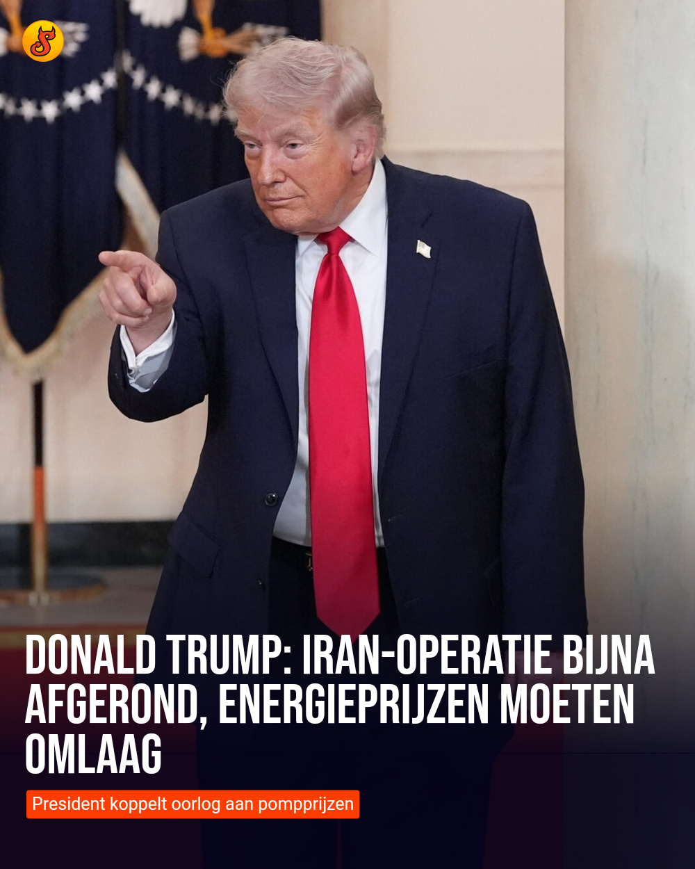 Donald Trump: Iran-operatie bijna afgerond, energieprijzen moeten omlaag