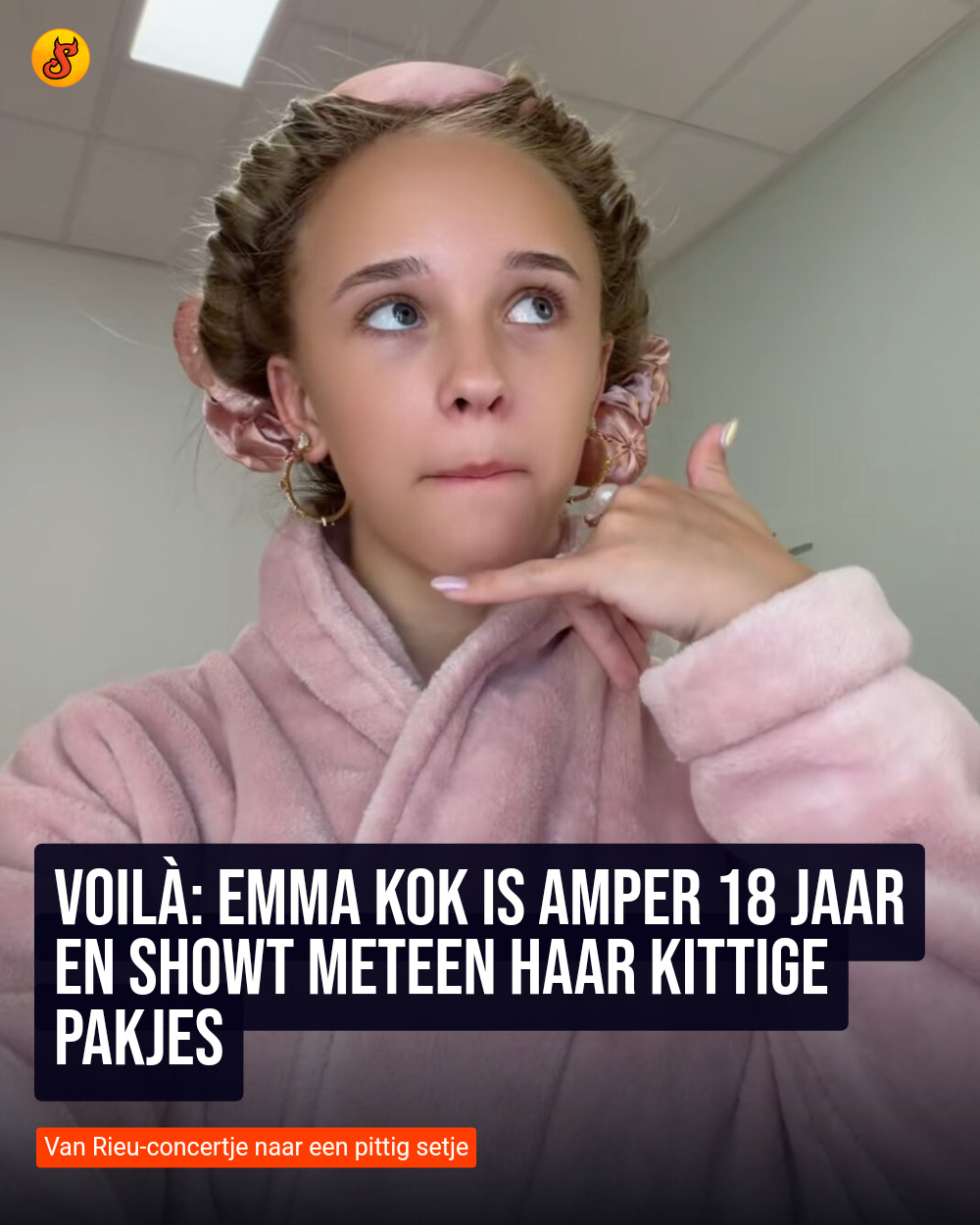 Voilà: Emma Kok is amper 18 jaar en showt meteen haar kittige pakjes