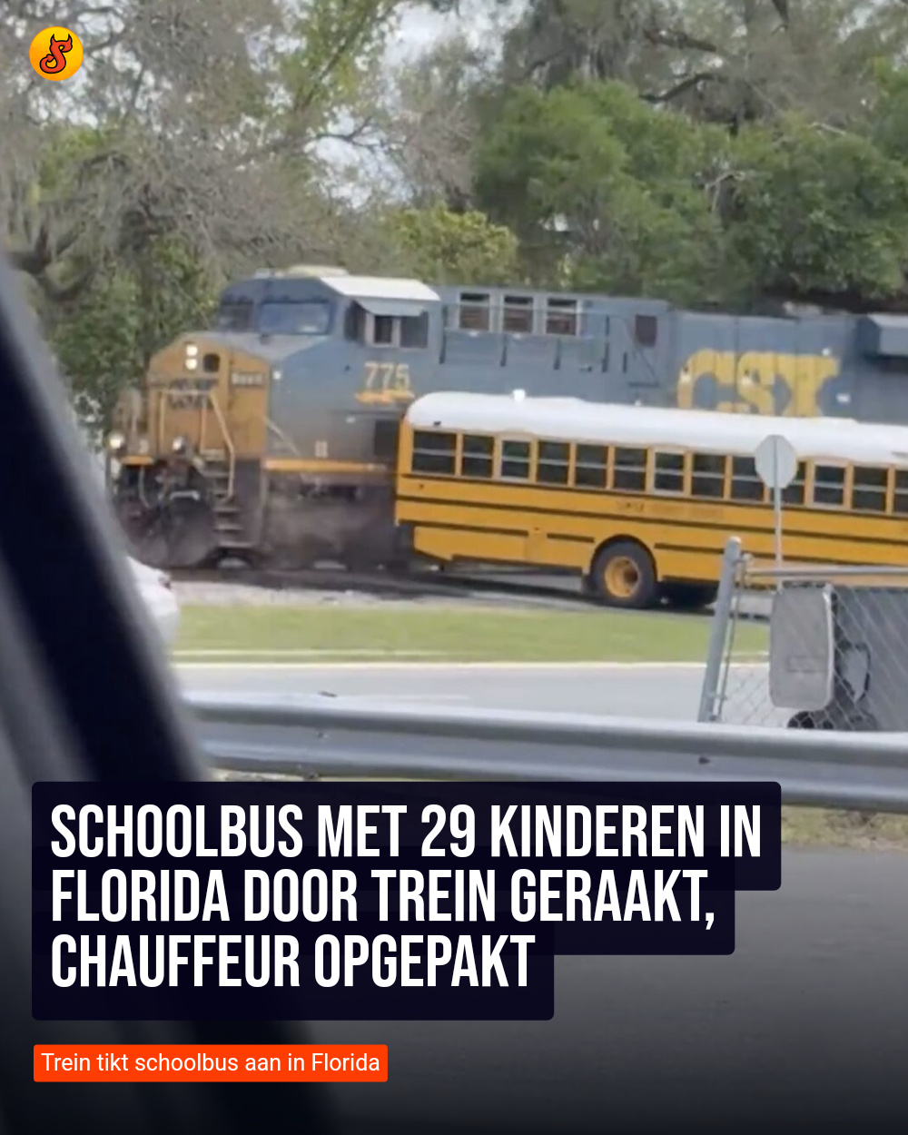 Schoolbus met 29 kinderen in Florida door trein geraakt, chauffeur opgepakt