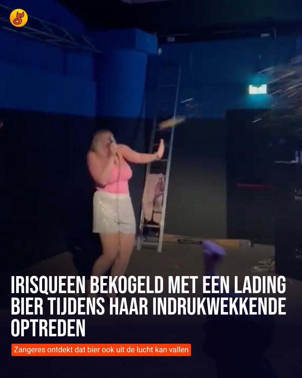 IrisQueen bekogeld met een lading bier tijdens haar indrukwekkende optreden