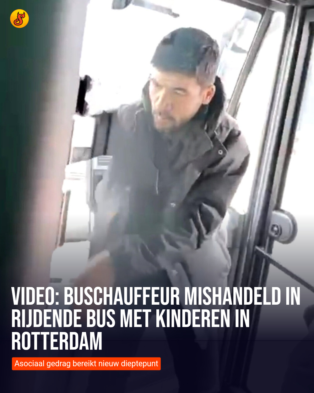 Video: Buschauffeur mishandeld in rijdende bus met kinderen in Rotterdam