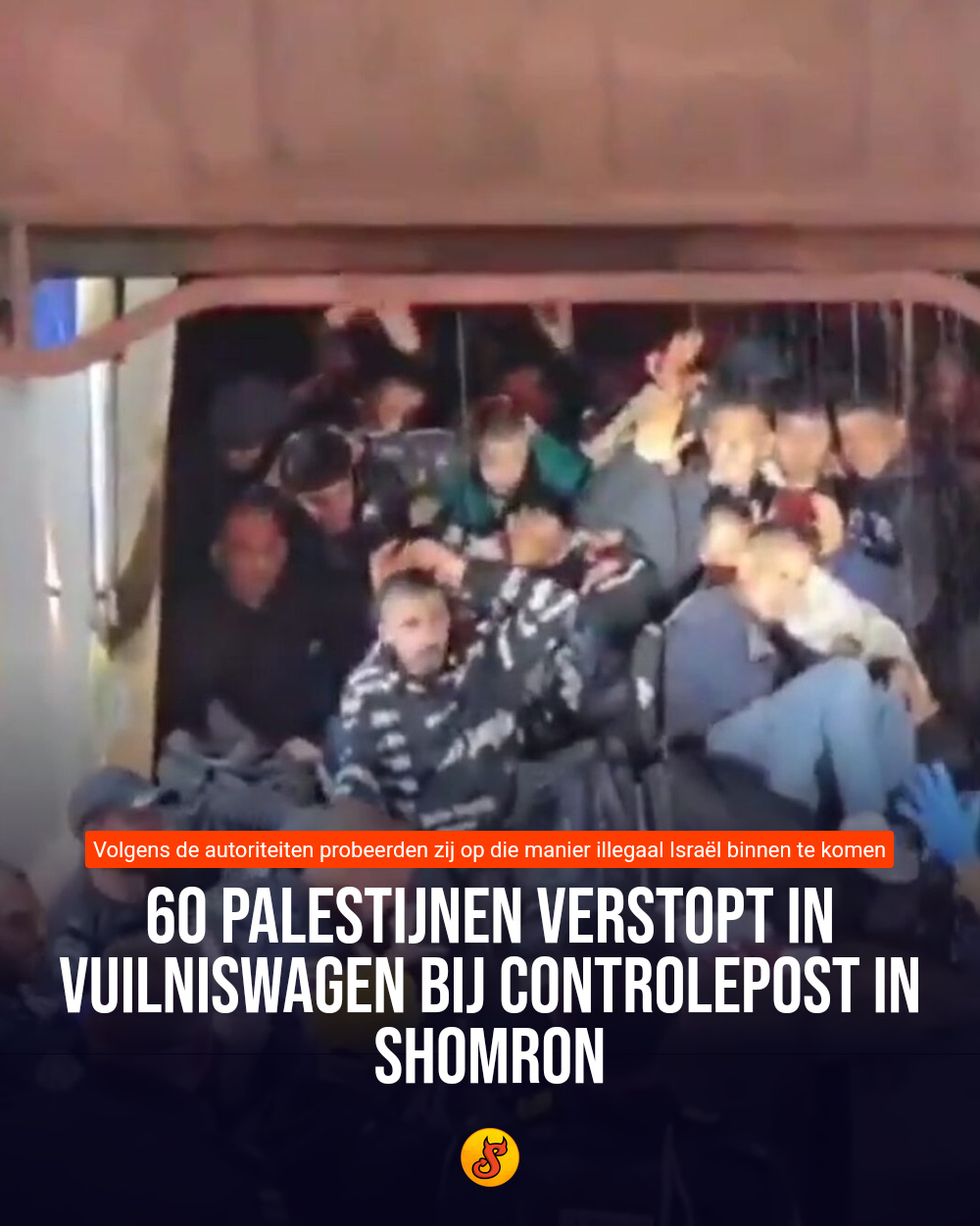 60 Palestijnen verstopt in vuilniswagen bij controlepost in Shomron
