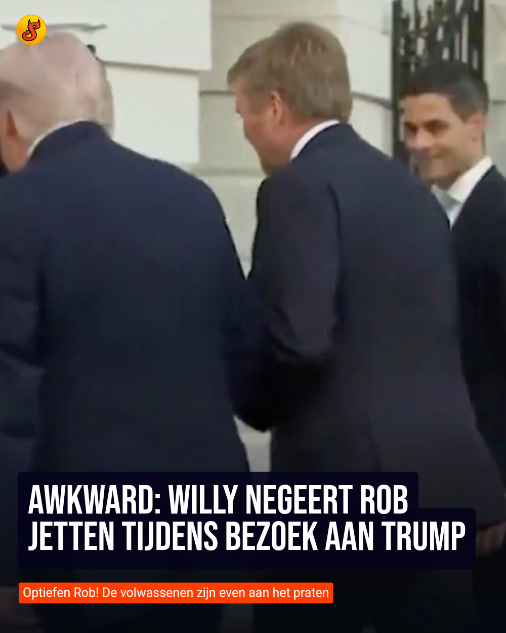 Awkward: Willy negeert Rob Jetten tijdens bezoek aan Trump