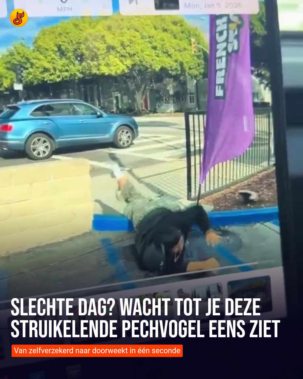 Slechte dag? Wacht tot je deze struikelende pechvogel eens ziet