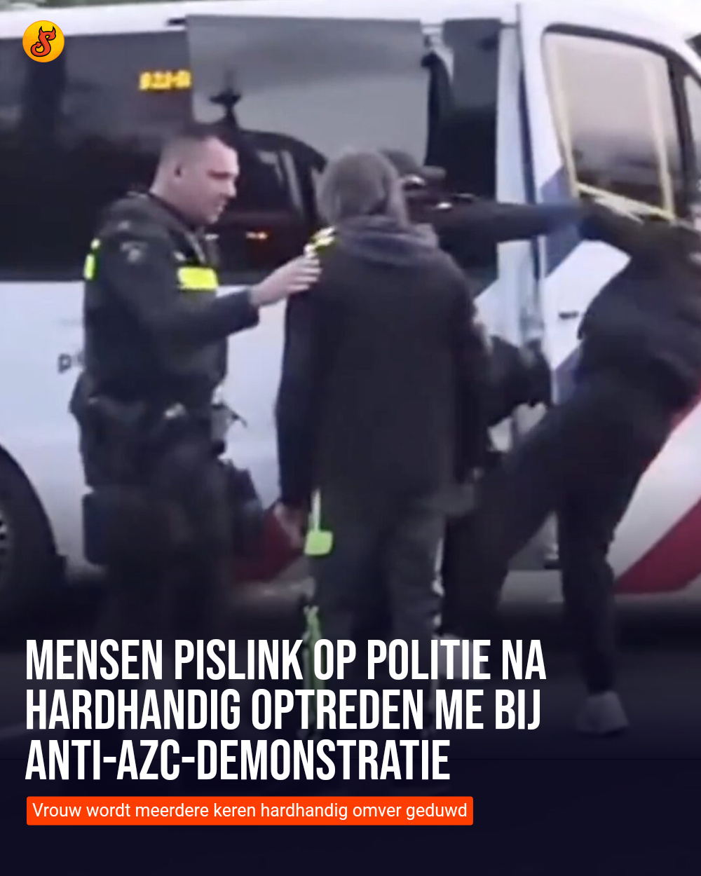 Mensen pislink op politie na hardhandig optreden ME bij anti-azc-demonstratie