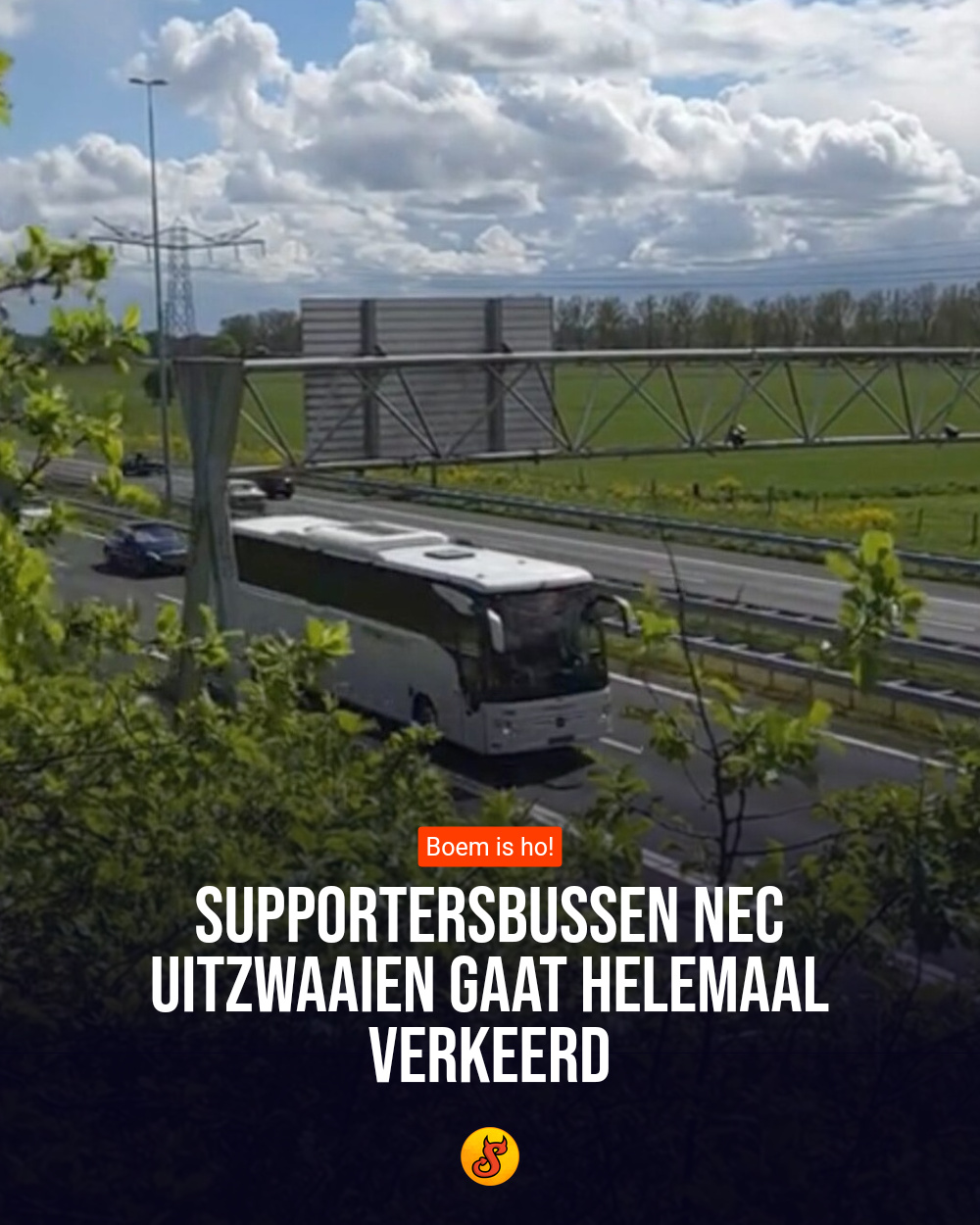 Supportersbussen NEC uitzwaaien gaat helemaal verkeerd