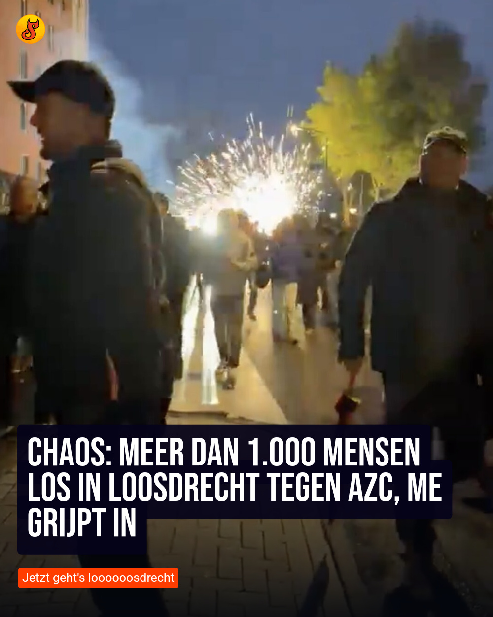 Chaos: Meer dan 1.000 mensen los in Loosdrecht tegen azc, ME grijpt in