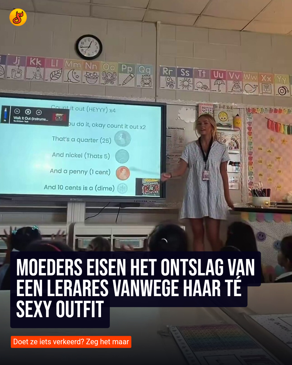 Moeders eisen het ontslag van een lerares vanwege haar té sexy outfit