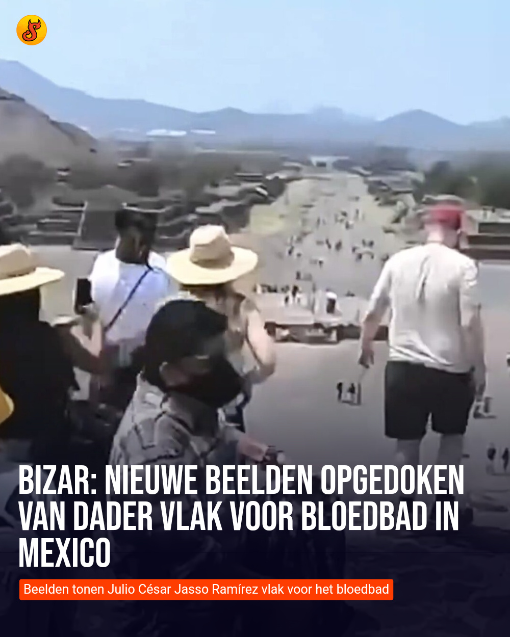 Bizar: Nieuwe beelden opgedoken van dader vlak voor bloedbad in Mexico