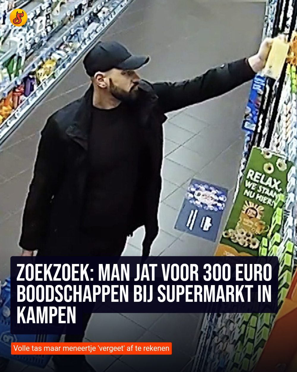 Zoekzoek: Man jat voor 300 euro boodschappen bij supermarkt in Kampen
