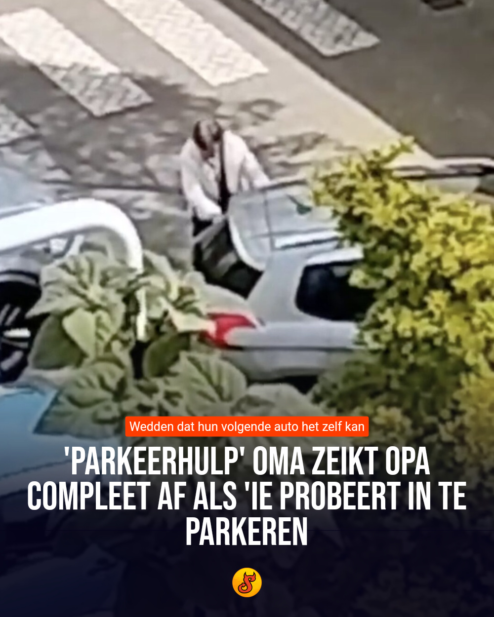 'Parkeerhulp' oma zeikt opa compleet af als 'ie probeert in te parkeren