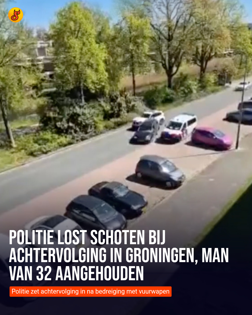 Politie lost schoten bij achtervolging in Groningen, man van 32 aangehouden
