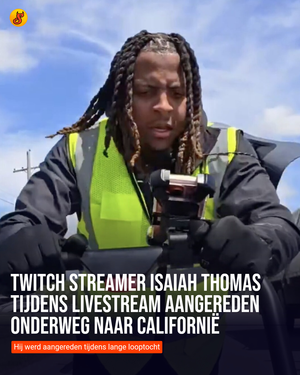 Twitch streamer Isaiah Thomas tijdens livestream aangereden onderweg naar Californië