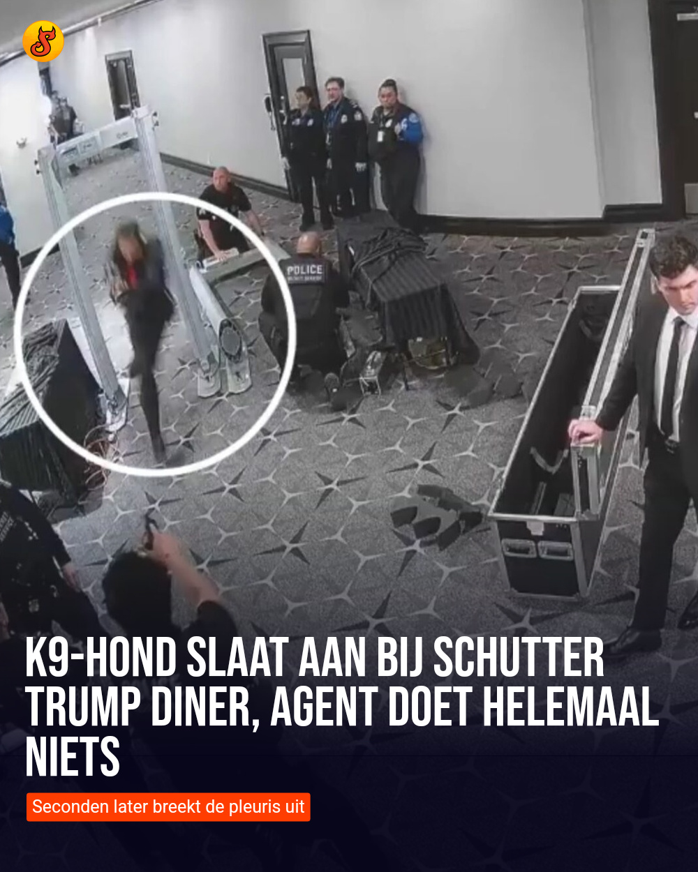 K9-hond slaat aan bij schutter Trump diner, agent doet helemaal niets