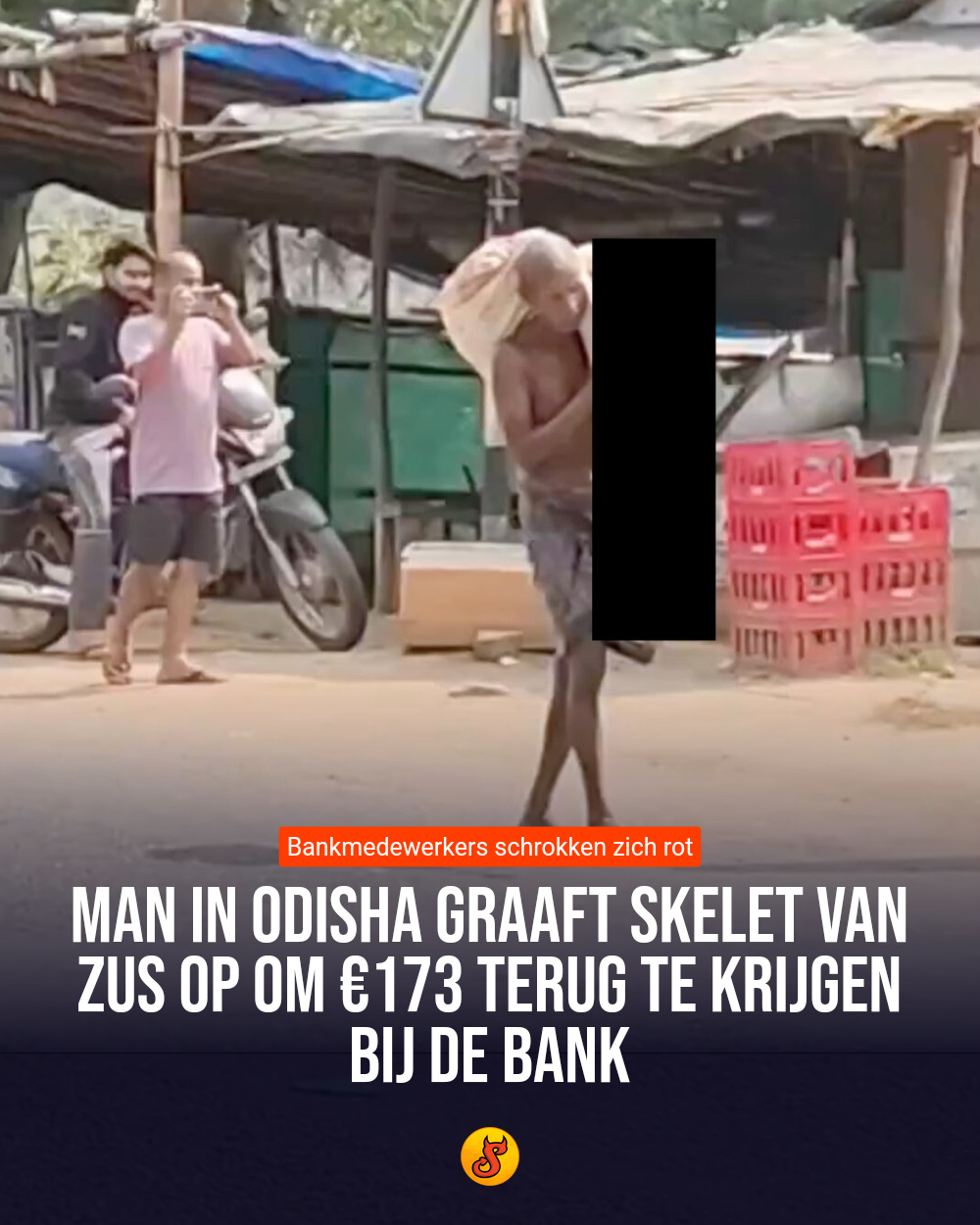 Man in Odisha graaft skelet van zus op om €173 terug te krijgen bij de bank