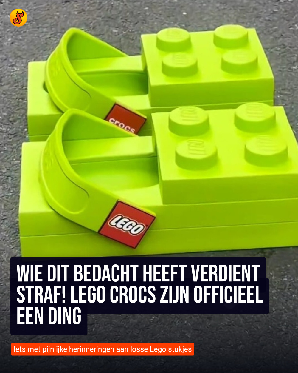 Wie dit bedacht heeft verdient straf! Lego Crocs zijn officieel een ding