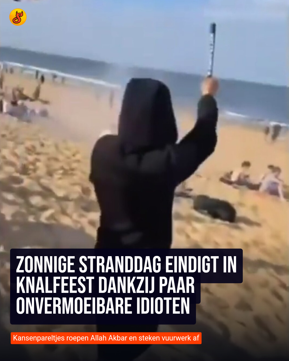 Zonnige stranddag eindigt in knalfeest dankzij paar onvermoeibare idioten