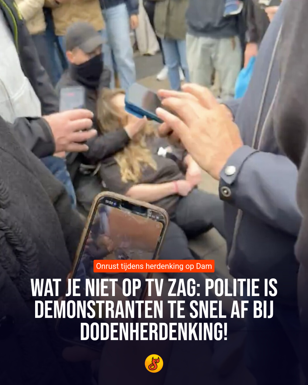 Wat je niet op tv zag: Politie is demonstranten te snel af bij Dodenherdenking!