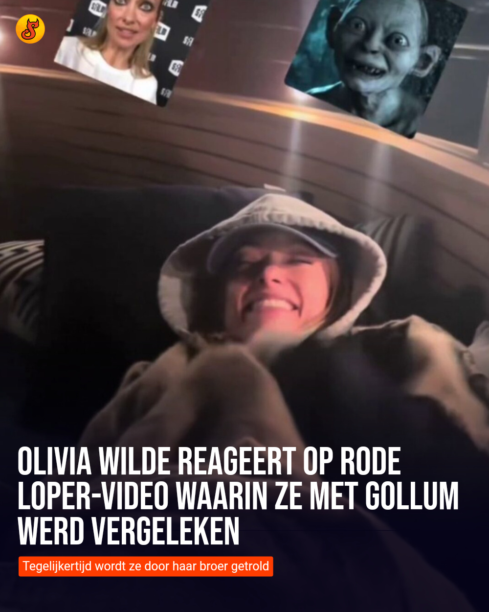 Olivia Wilde reageert op rode loper-video waarin ze met Gollum werd vergeleken