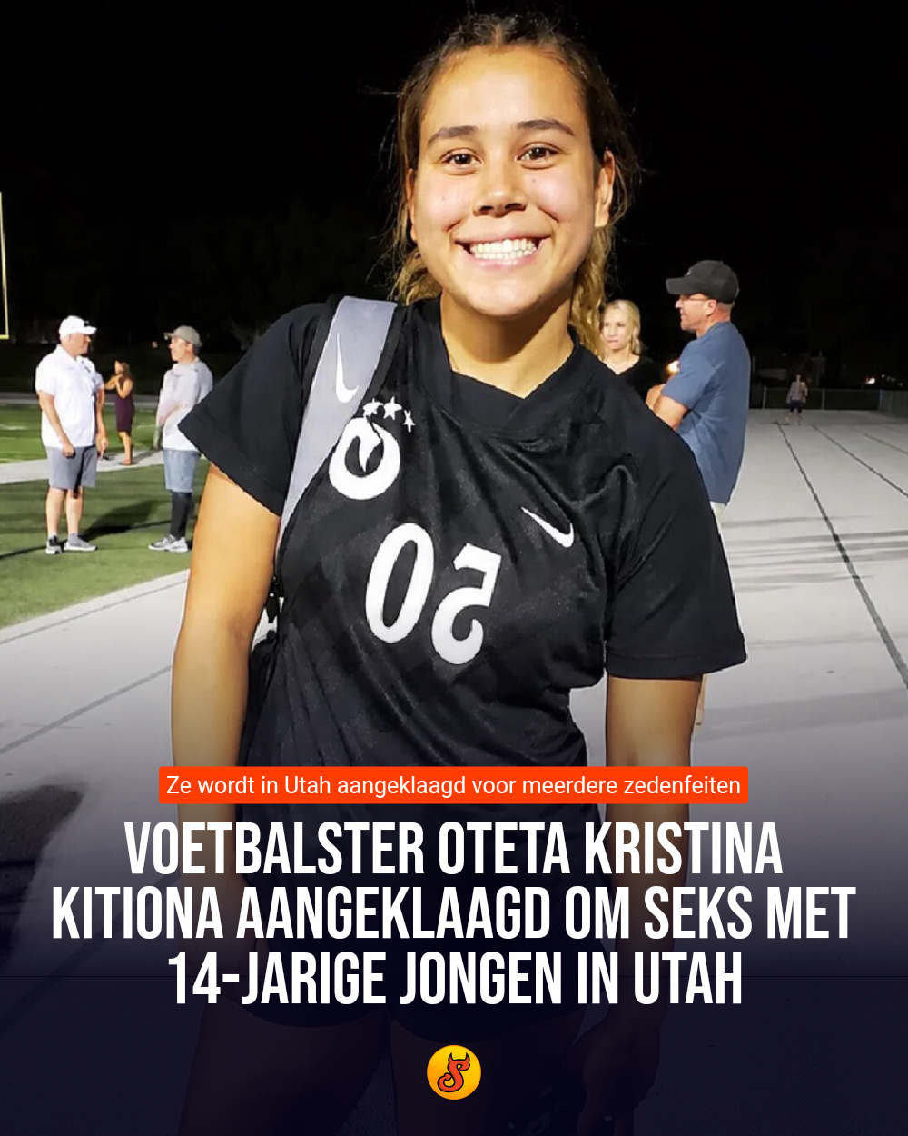 Voetbalster Oteta Kristina Kitiona aangeklaagd om seks met 14-jarige jongen in Utah