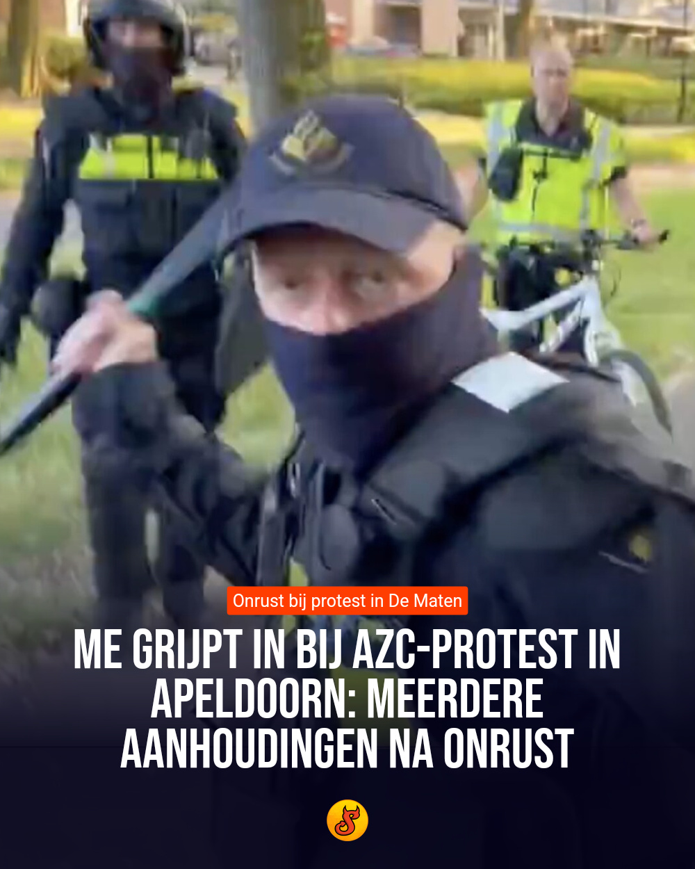 ME grijpt in bij azc-protest in Apeldoorn: meerdere aanhoudingen na onrust