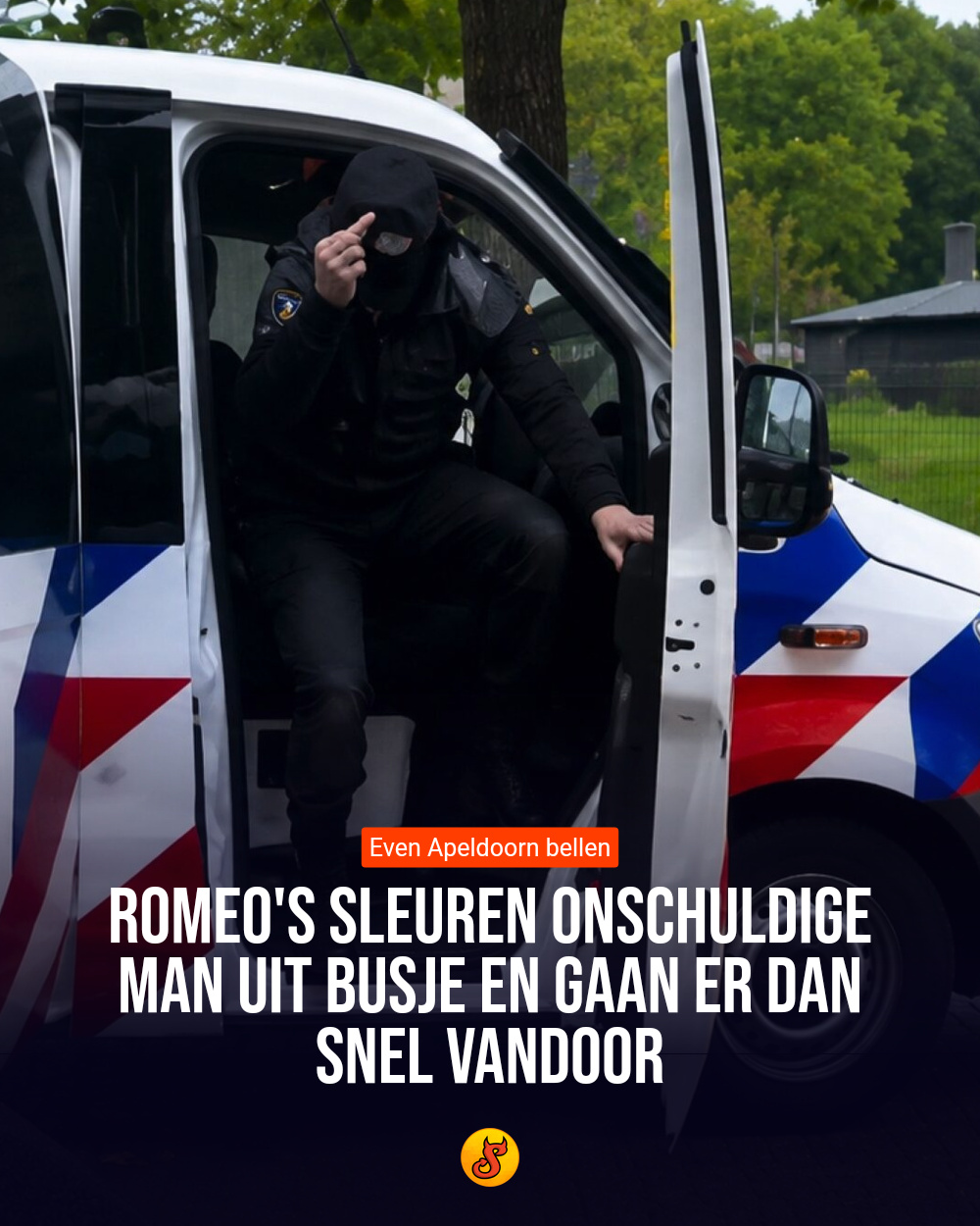 Romeo's sleuren onschuldige man uit busje en gaan er dan snel vandoor