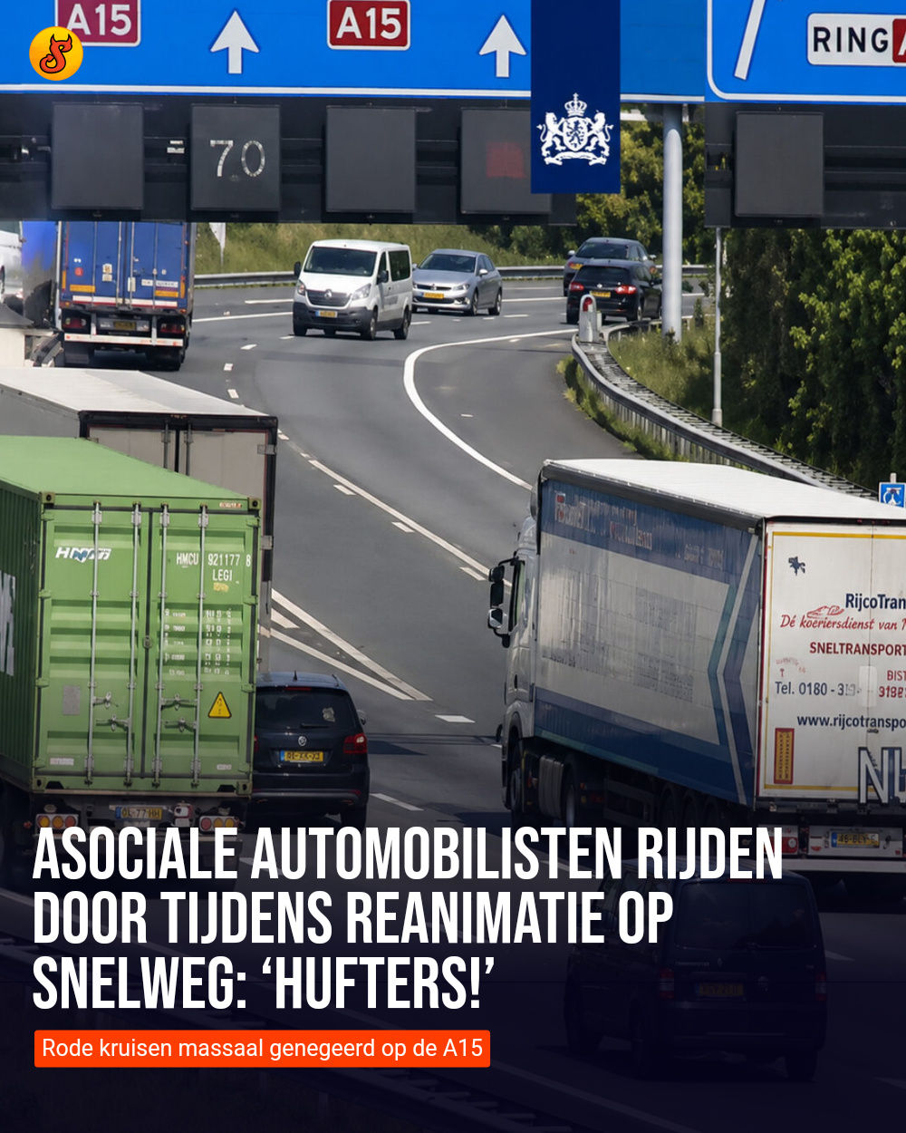 Asociale automobilisten rijden door tijdens reanimatie op snelweg: ‘Hufters!’