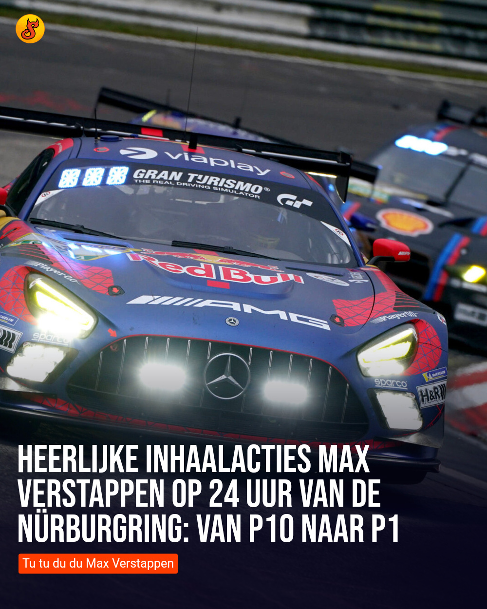 Heerlijke inhaalacties Max Verstappen op 24 Uur van de Nürburgring: van P10 naar P1