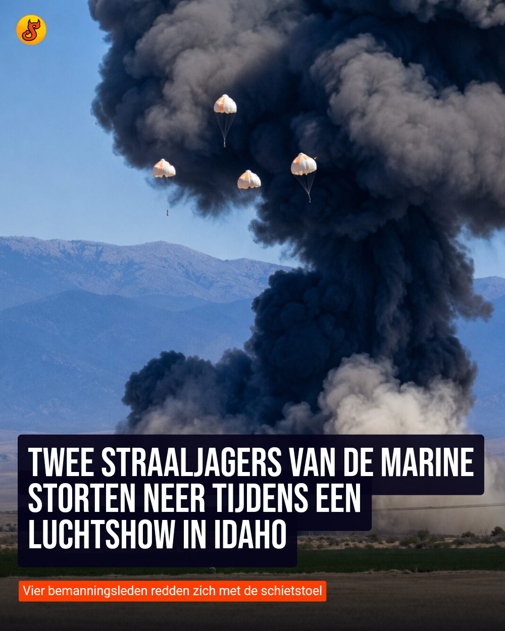 Twee straaljagers van de marine storten neer tijdens een luchtshow in Idaho