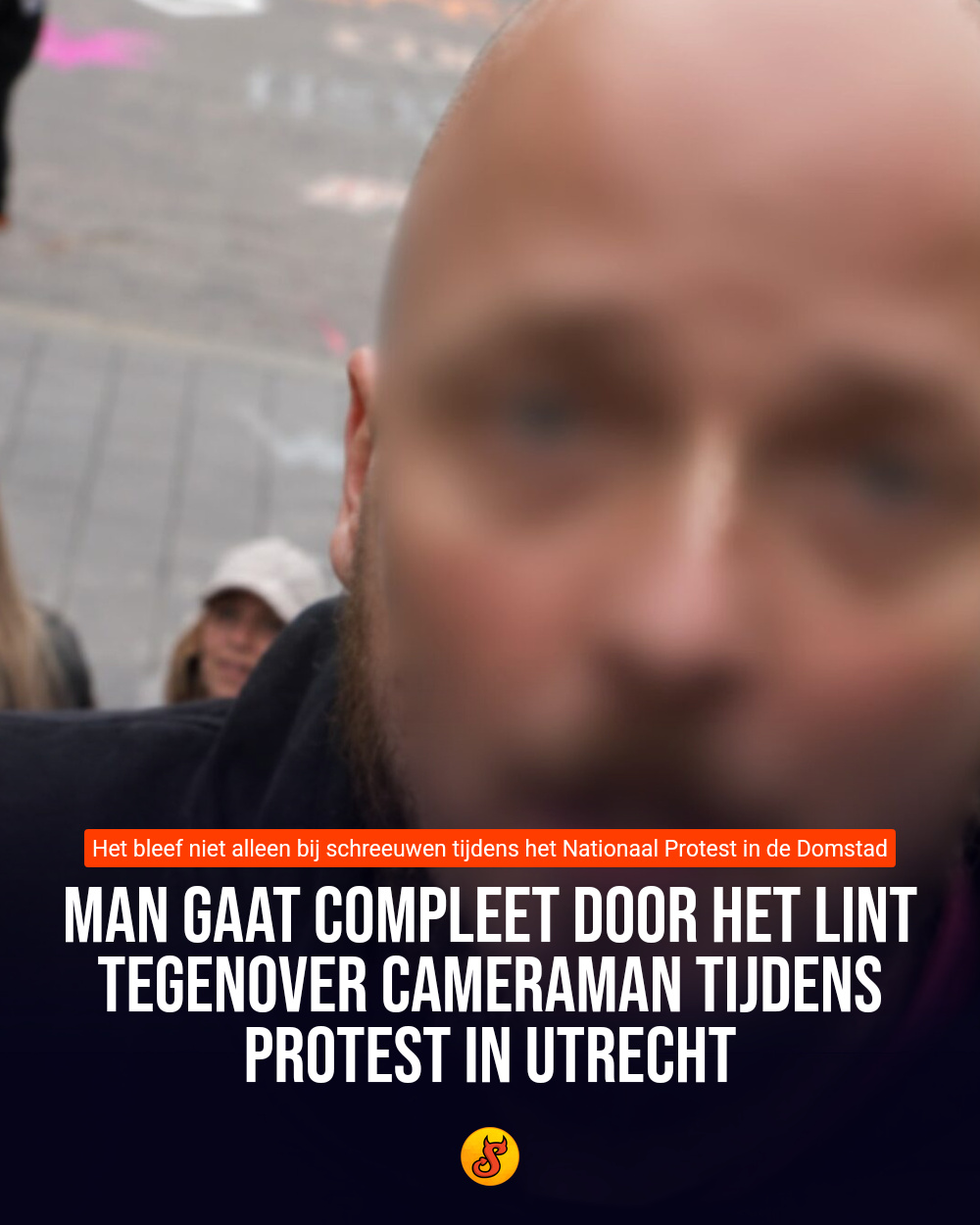 Man gaat compleet door het lint tegenover cameraman tijdens protest in Utrecht