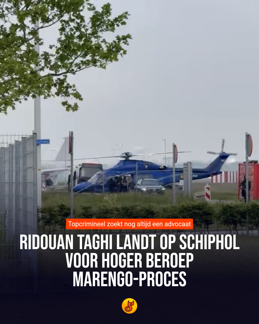 Ridouan Taghi landt op Schiphol voor hoger beroep Marengo-proces