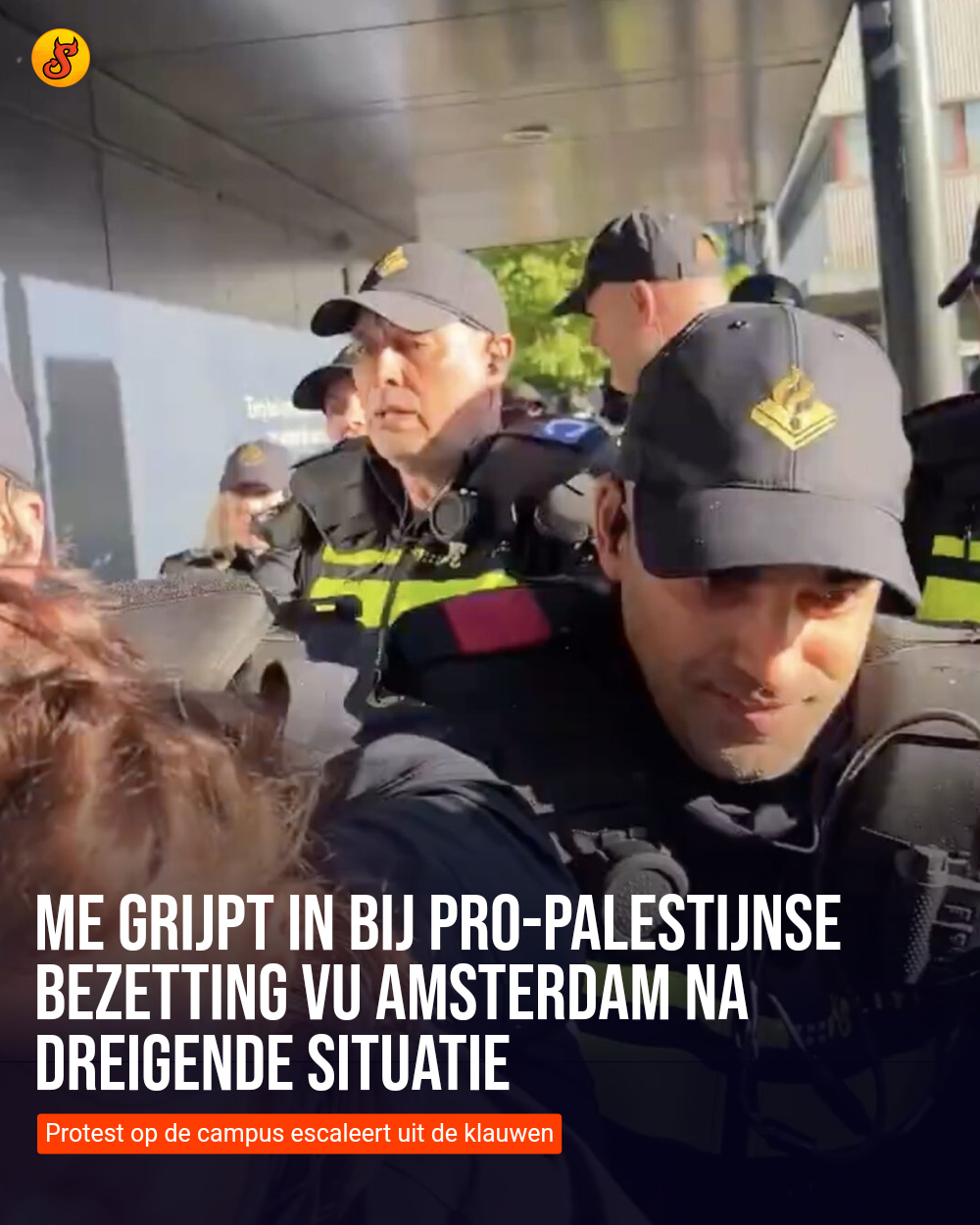 ME grijpt in bij Pro-Palestijnse bezetting VU Amsterdam na dreigende situatie