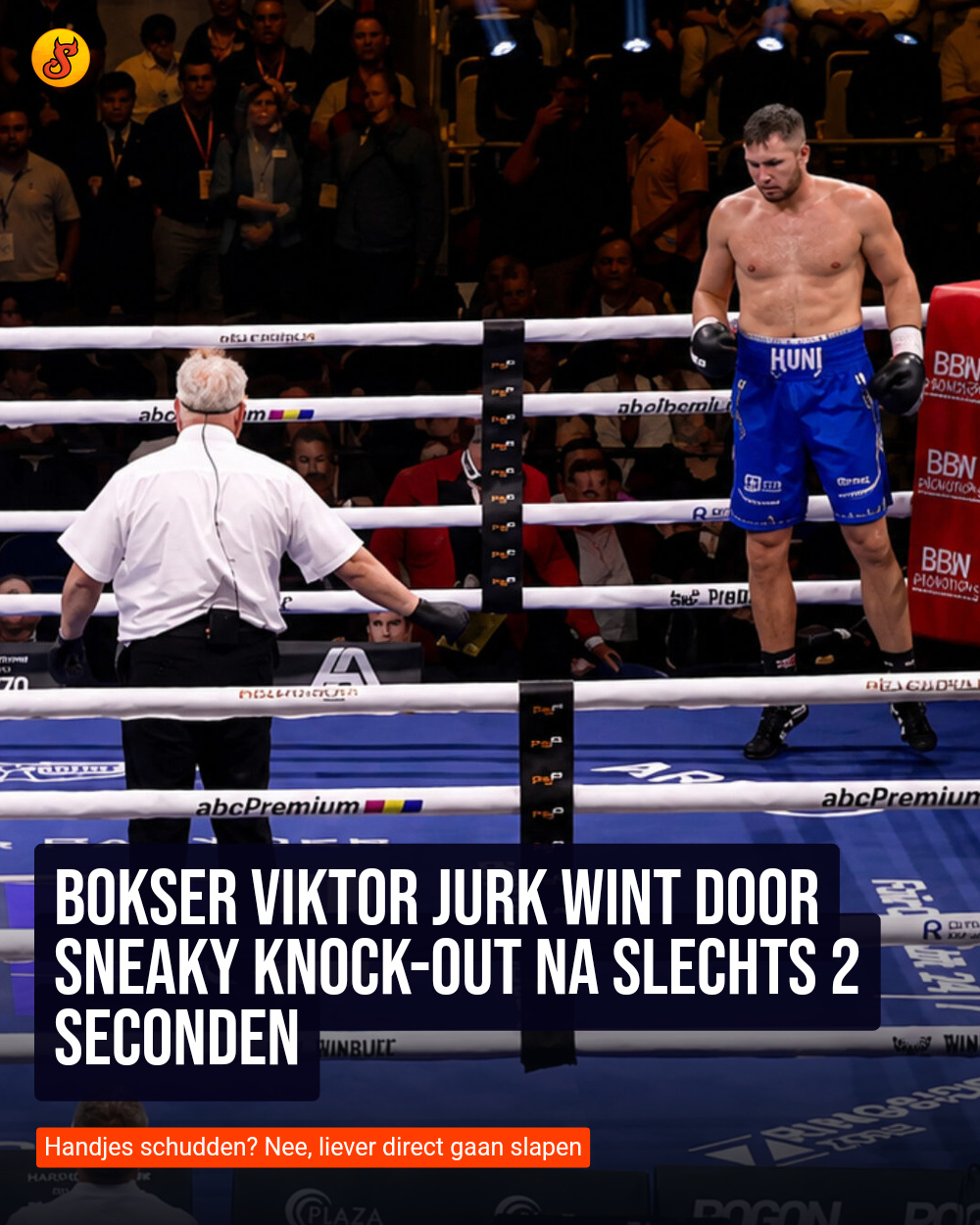 Bokser Viktor Jurk wint door sneaky knock-out na slechts 2 seconden
