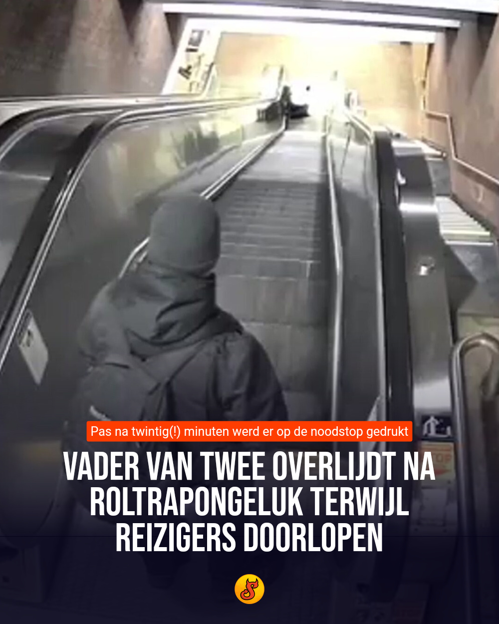 Vader van twee overlijdt na roltrapongeluk terwijl reizigers doorlopen