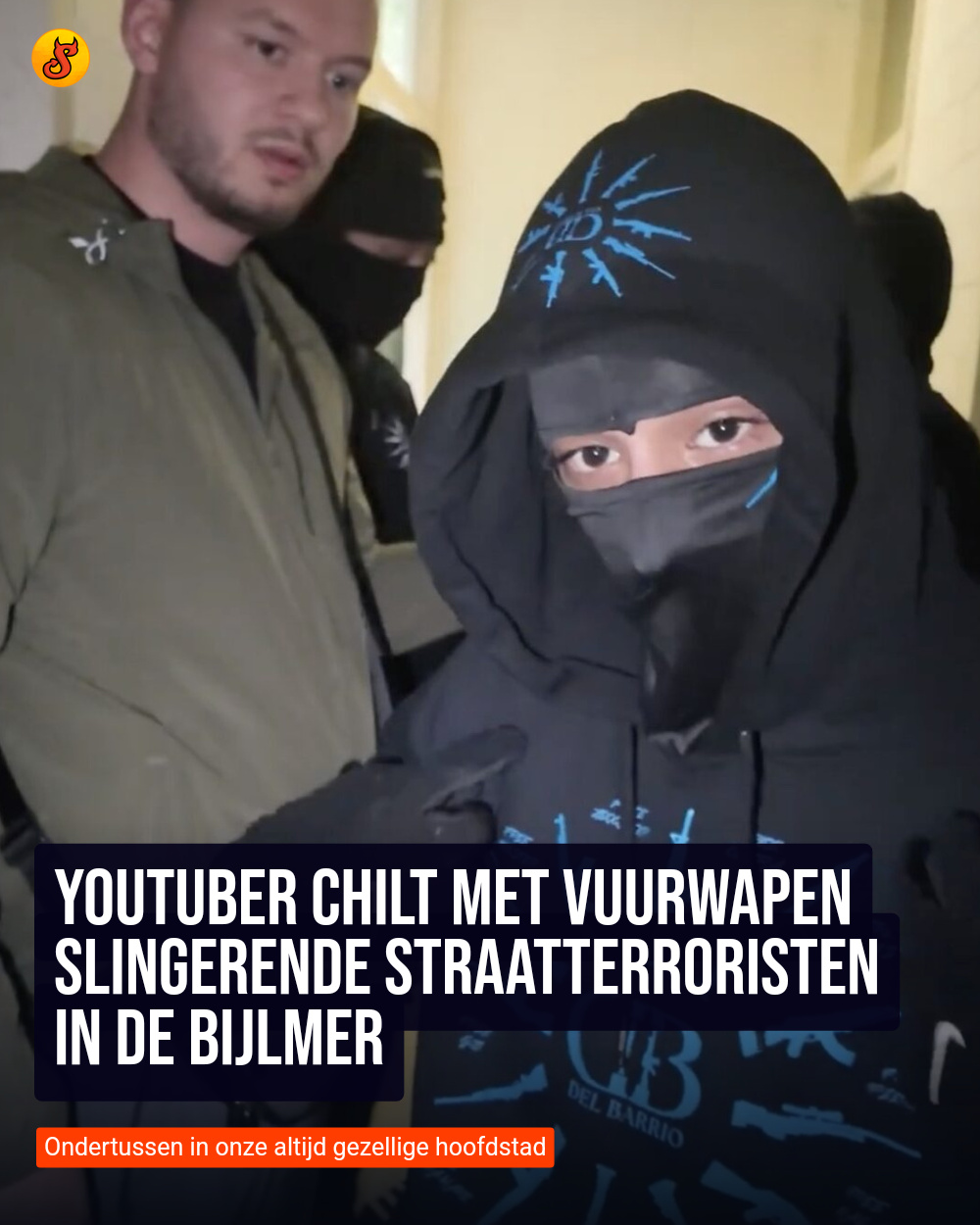 Youtuber chilt met vuurwapen slingerende straatterroristen in de Bijlmer