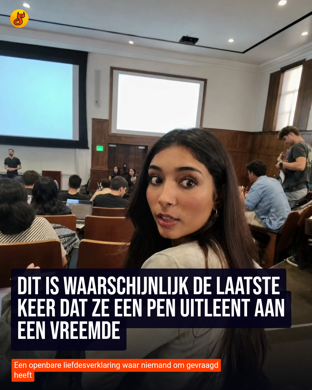 Dit is waarschijnlijk de laatste keer dat ze een pen uitleent aan een vreemde
