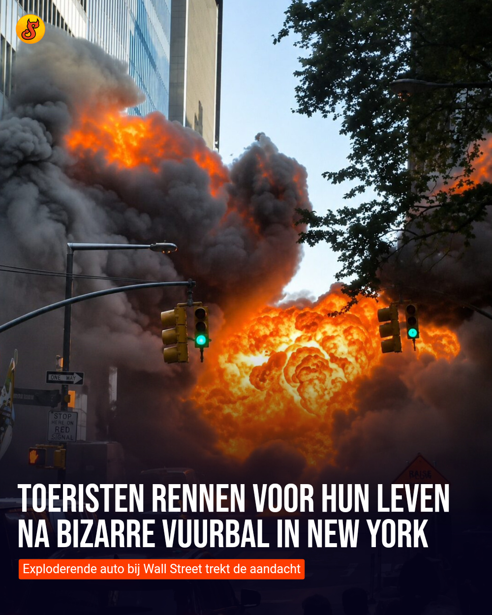 Toeristen rennen voor hun leven na bizarre vuurbal in New York