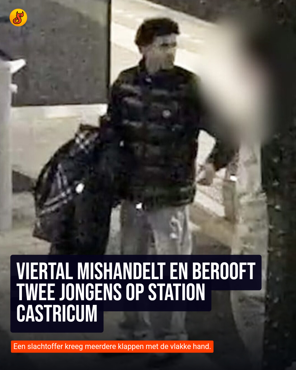 Viertal mishandelt en berooft twee jongens op station Castricum