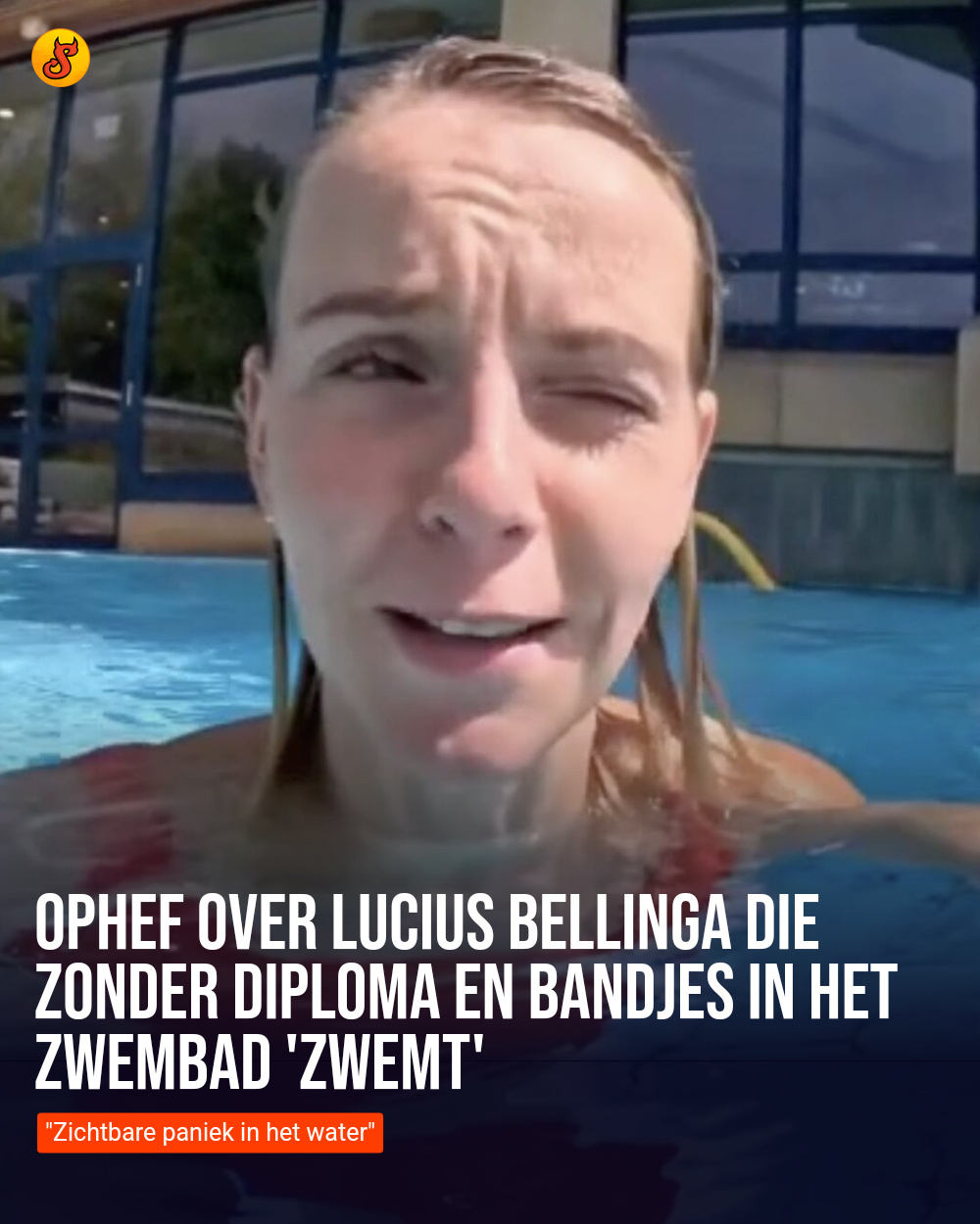 Ophef over Lucius Bellinga die zonder diploma en bandjes in het zwembad 'zwemt'