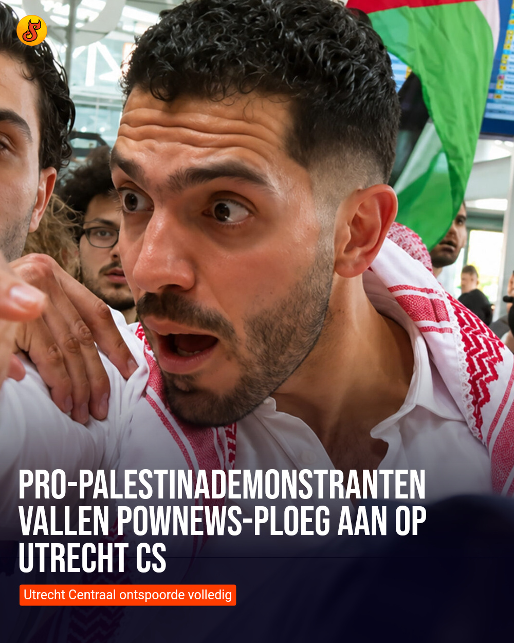 Pro-Palestinademonstranten vallen PowNews-ploeg aan op Utrecht CS