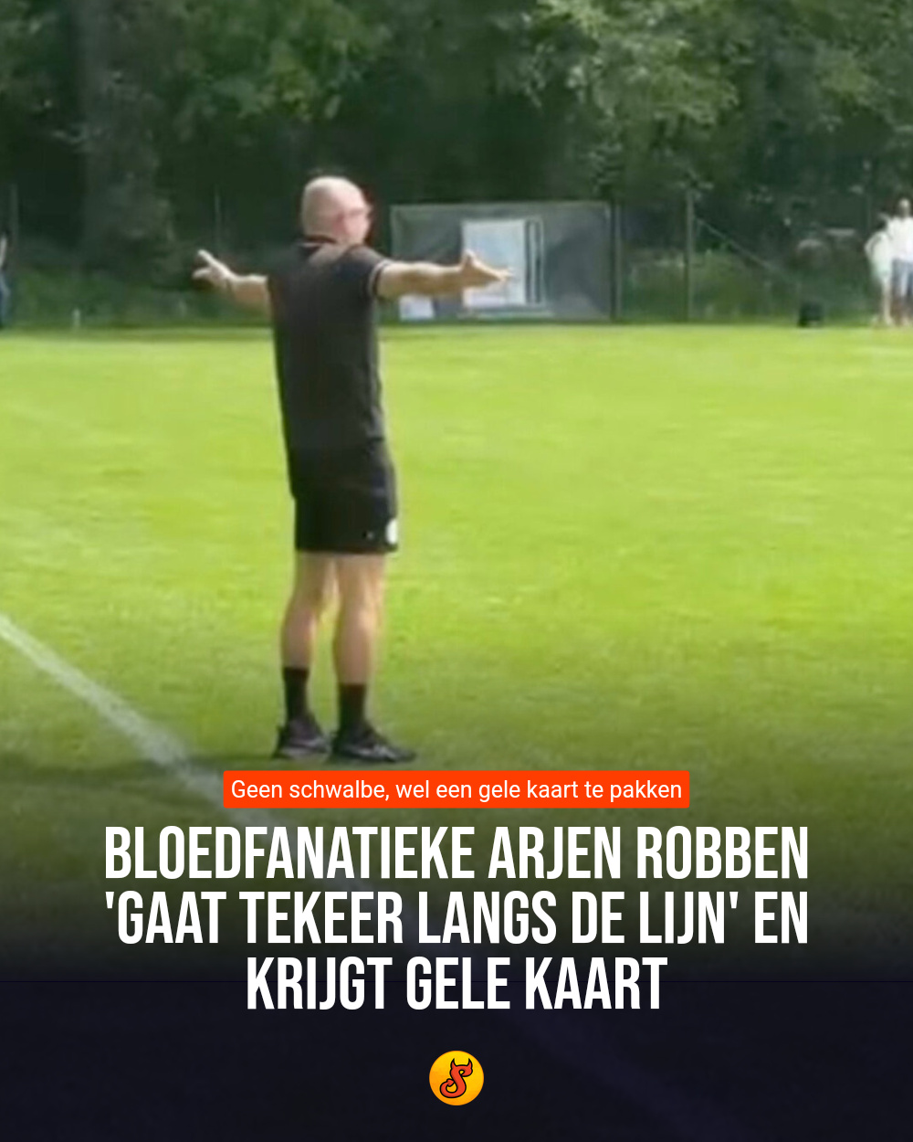 Bloedfanatieke Arjen Robben 'gaat tekeer langs de lijn' en krijgt gele kaart