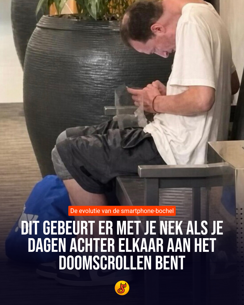Dit gebeurt er met je nek als je dagen achter elkaar aan het doomscrollen bent