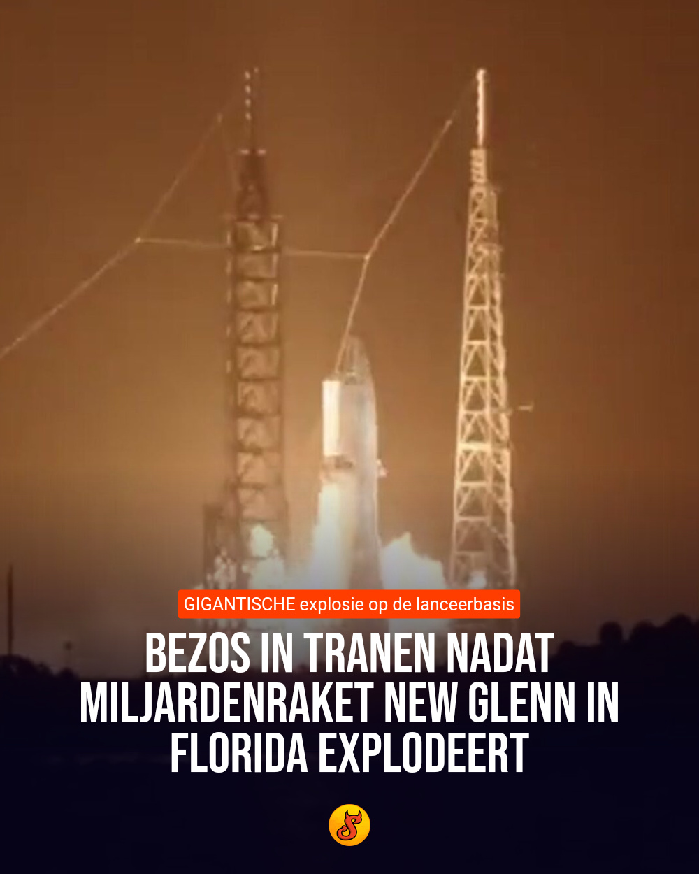 Bezos in tranen nadat miljardenraket New Glenn in Florida explodeert
