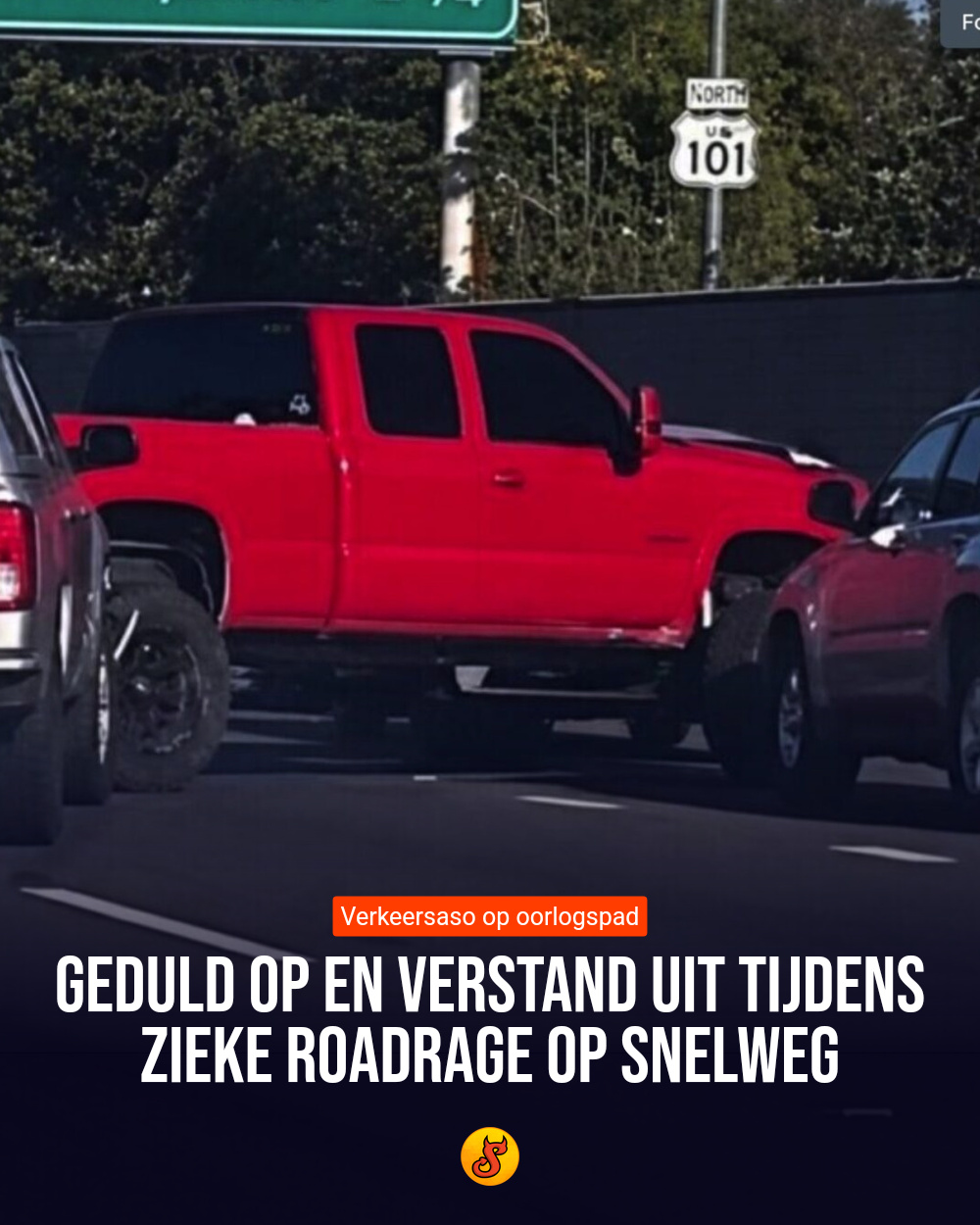 Geduld op en verstand uit tijdens zieke roadrage op snelweg