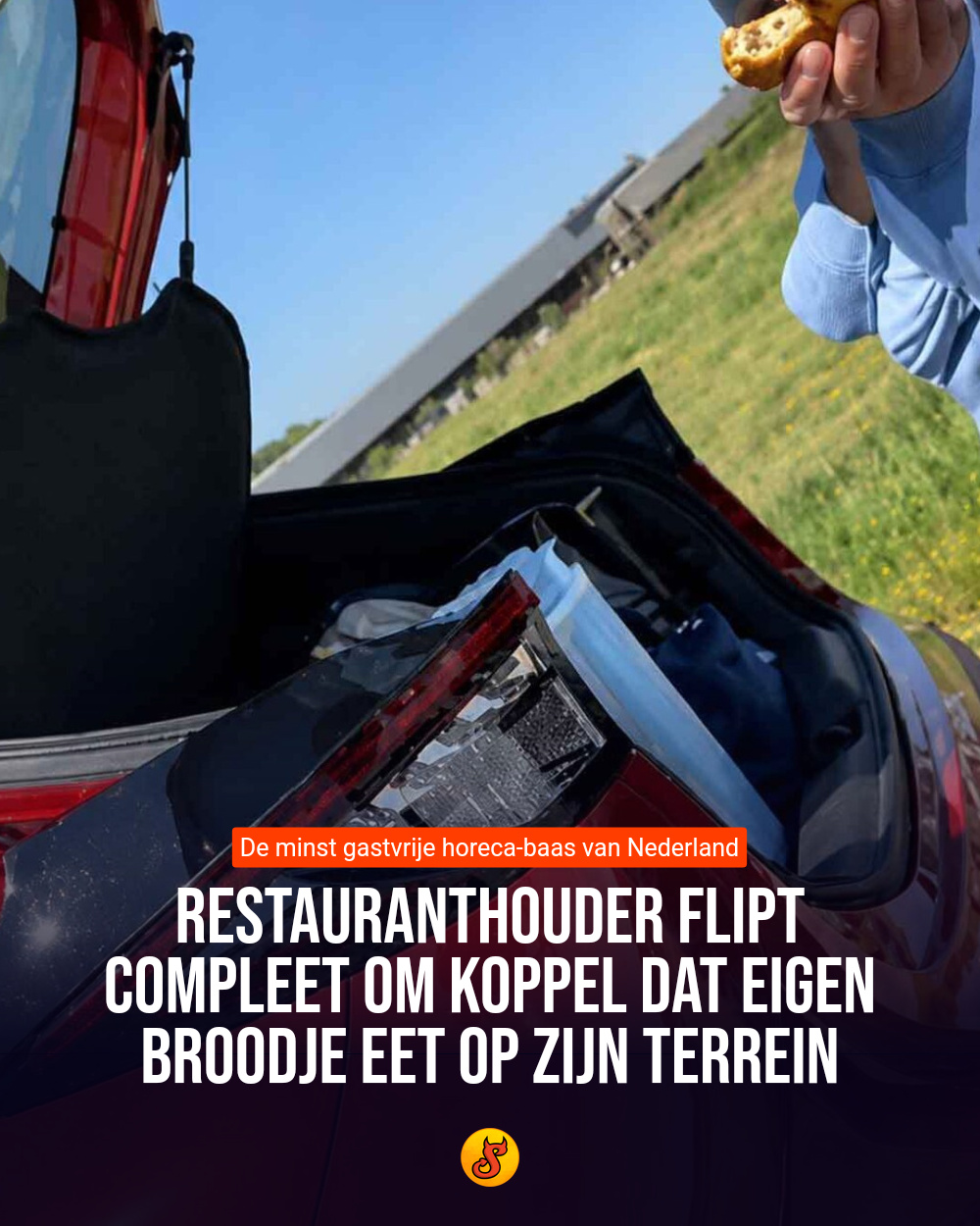 Restauranthouder flipt compleet om koppel dat eigen broodje eet op ZIJN terrein